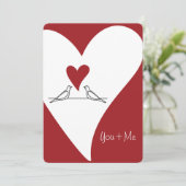 シンプルパーソナライズされたモダン赤いハート シーズンカード (スタンド正面)