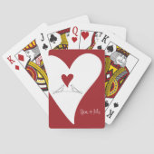 シンプルパーソナライズされたモダン赤いハート トランプ (裏面)