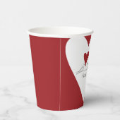 シンプルパーソナライズされたモダン赤いハート 紙コップ (右)