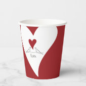 シンプルパーソナライズされたモダン赤いハート 紙コップ (正面)