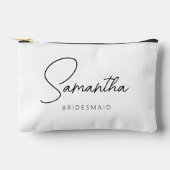 シンプルパーソナライズされたモダンBridesmaidメイクアップ アクセサリーポーチ (正面)