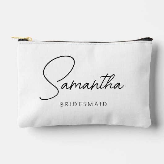 シンプルパーソナライズされたモダンBridesmaidメイクアップ アクセサリーポーチ (正面)