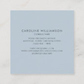 シンプルパーソナライズされたモノグラムと名前（青） スクエア名刺 (裏面)