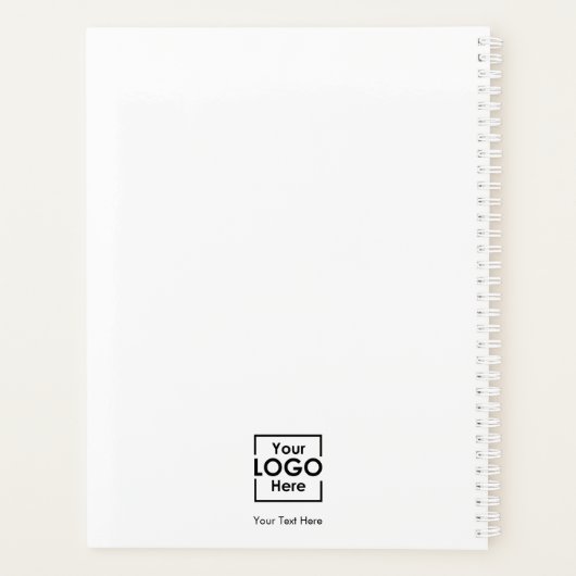 シンプルパーソナライズされたロゴ文字企業の プランナー手帳 (裏面)