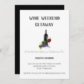 シンプルパーソナライズされたワインウィークエンドゲタウェイ招待状 招待状 (正面/裏面)