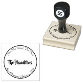 シンプルパーソナライズされた円縁ど ラバースタンプ (押印)