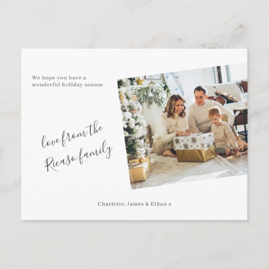 シンプルパーソナライズされた写真クリスマス ポストカード (正面)
