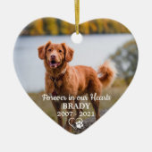 シンプルパーソナライズされた写真悔やみや弔慰PETメモリアル セラミックオーナメント (正面)