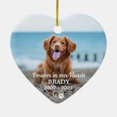 シンプルパーソナライズされた写真悔やみや弔慰PETメモリアル セラミックオーナメント (裏面)