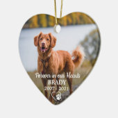 シンプルパーソナライズされた写真悔やみや弔慰PETメモリアル セラミックオーナメント (左)