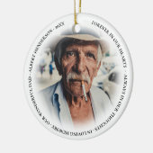 シンプルパーソナライズされた写真記念クリスマス セラミックオーナメント (左)