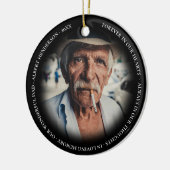 シンプルパーソナライズされた写真記念クリスマス セラミックオーナメント (左)