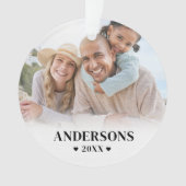 シンプルパーソナライズされた名写真クリスマス オーナメント (正面)