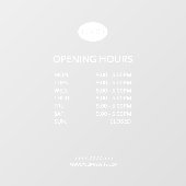 シンプルパーソナライズされた営業営業時間ロゴ ウィンドウサイン (シート)