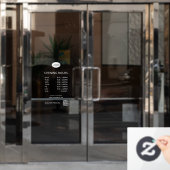 シンプルパーソナライズされた営業営業時間ロゴ ウィンドウサイン (オフィスドア)