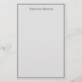 シンプルパーソナライズされた文具紙 |グレー 便箋