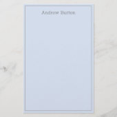 シンプルパーソナライズされた文具紙 |ブルーシルバー 便箋 (正面)
