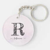 シンプルパーソナライズされた母の日 キーホルダー (裏面)