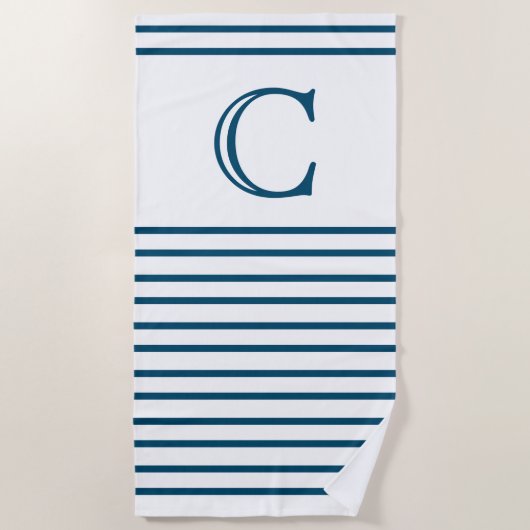 シンプルパーソナライズされた海青 ビーチタオル (正面)