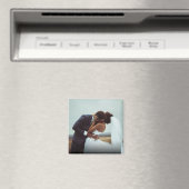 シンプルパーソナライズされた結婚写真 マグネット (インサイチュ (食洗機))