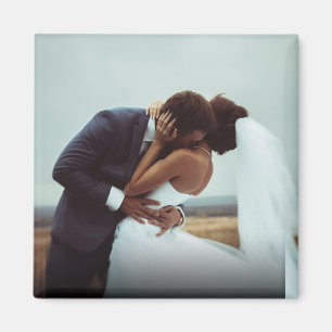 シンプルパーソナライズされた結婚写真 マグネット