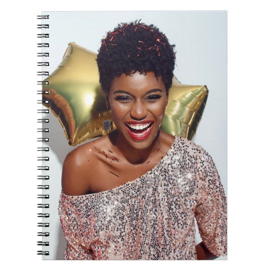 シンプルパーソナライズされた自分で写真を作カスタム成 ノートブック (正面)