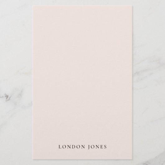 シンプルパーソナライズされた赤面エレガントピンク 便箋 (正面)