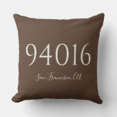 シンプルパーソナライズされた郵便番号と町 クッション (正面)