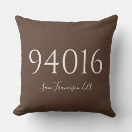 シンプルパーソナライズされた郵便番号と町 クッション