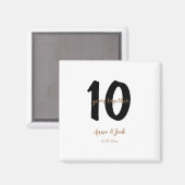 シンプルパーソナライズされた10周年記念日の日付 マグネット (正面/裏面)