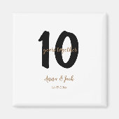 シンプルパーソナライズされた10周年記念日の日付 マグネット (正面)