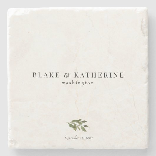 シンプルパーソナライズされた ストーンコースター (正面)