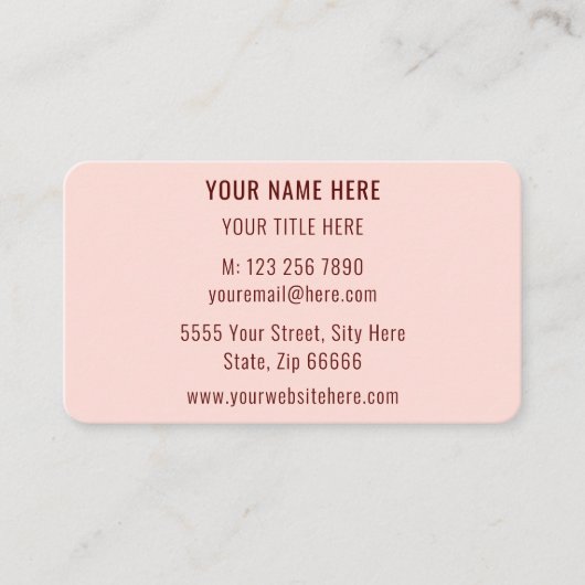 シンプルパーソナライズされたBusiness Card Your Text Info 名刺 (正面)