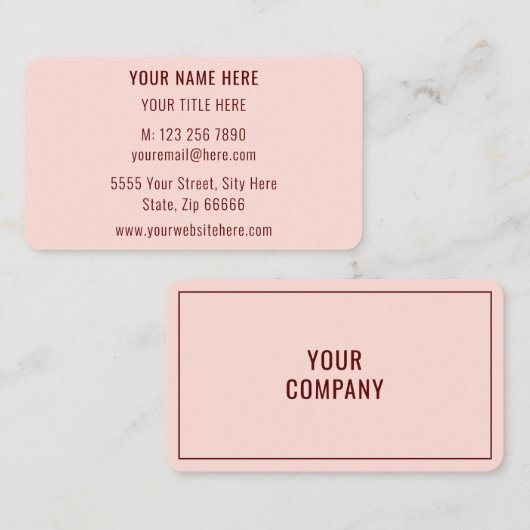 シンプルパーソナライズされたBusiness Card Your Text Info 名刺 (正面/裏面)
