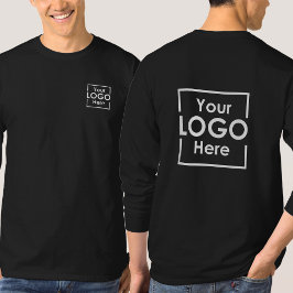シンプルパーソナライズされたBusiness Logo Front Back Black Tシャツ