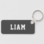 シンプルパーソナライズされたGray School Backpack Nameタグ キーホルダー (正面)