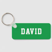 シンプルパーソナライズされたGreen Schoolバックパック名タグ キーホルダー (裏面)