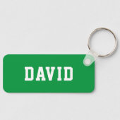 シンプルパーソナライズされたGreen Schoolバックパック名タグ キーホルダー (正面)