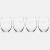 シンプルパーソナライズされたScript Name Bridesmaid Gift ステムなしワイングラス (裏面)