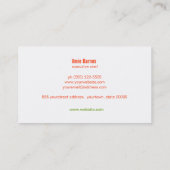 シンプルパーソナルシェフモダンケータリンググリーン 名刺 (裏面)