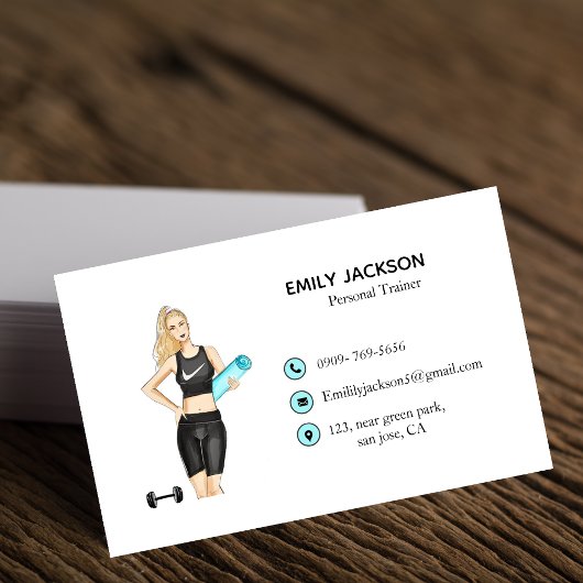 シンプルパーソナルトレーナー、ヨガインストラクター 名刺
