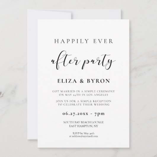 シンプルパーティーの後エレガントで幸せに 招待状 (正面)