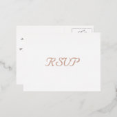 シンプルパーティーイベント結婚の応答RSVPバラ金ゴールド 箔招待状ポストカード (正面/裏面)
