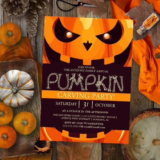 シンプルパーティーハロウィン不気味インビ 招待状