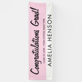 シンプルパーティーピンクおめでとう 横断幕 (縦)