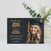 シンプルパーティー写真卒業 招待状 (スタンド正面)