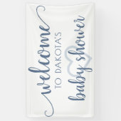 シンプルパーティー歓迎 |ほこりっぽい青のハートカスタマイズ 横断幕 (縦)