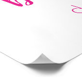 シンプルパーティー歓迎 |ホットピンクのハートカスタマイズ ポスター (角)