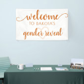 シンプルパーティー歓迎 |秋オレンジ色ハート編集可能 横断幕 (トレードショー)