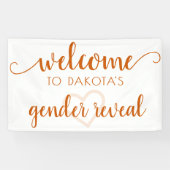 シンプルパーティー歓迎 |秋オレンジ色ハート編集可能 横断幕 (横)